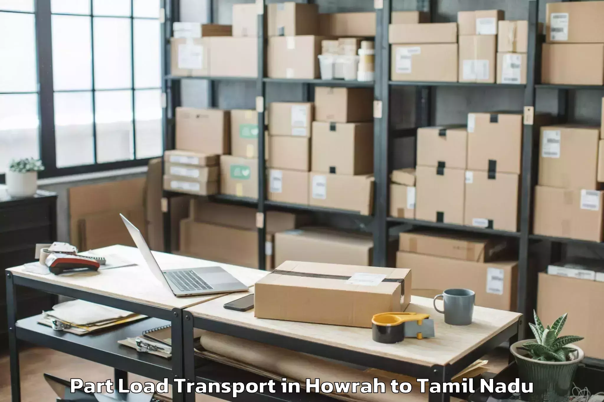 Affordable Howrah to Karumbakkam Part Load Transport